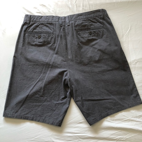 Grey Flat Front Shorts - Picture 2 of 2